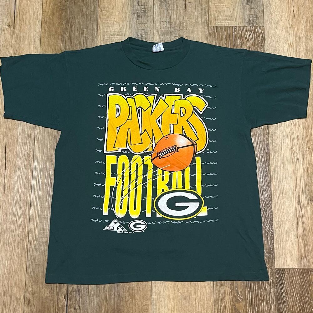 VTG Apex One 1994 Green Bay Packers Single Stitch Shirt NFLP XL USA Football EUC
